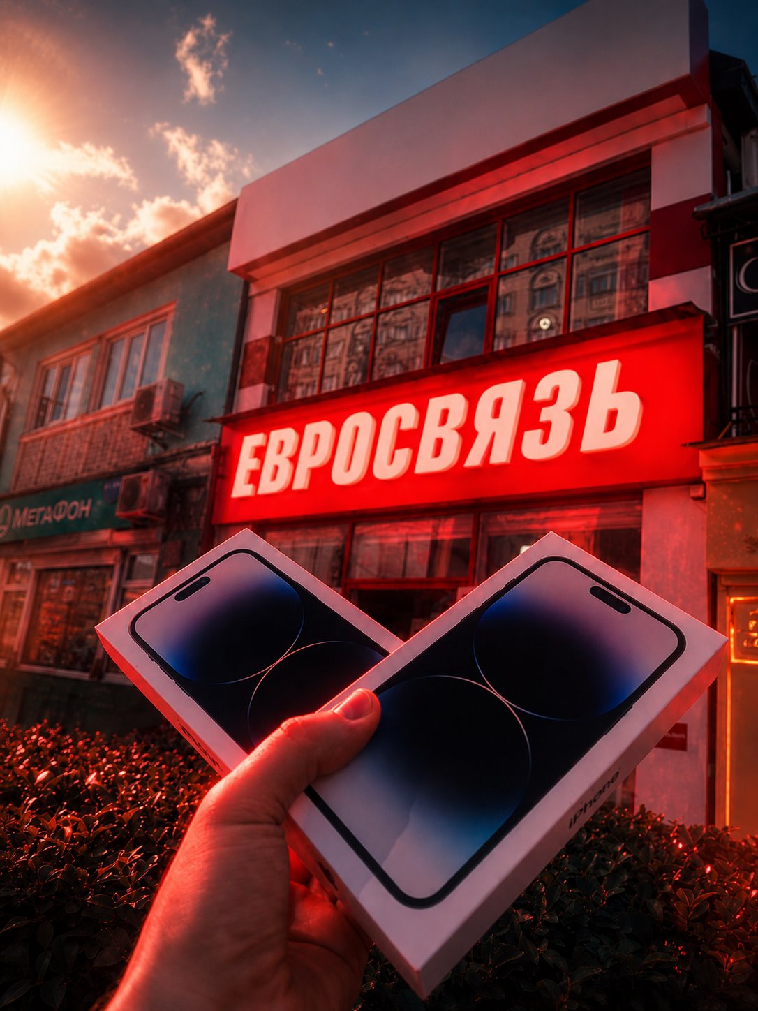 Фасад салона Евросвязь и смартфоны